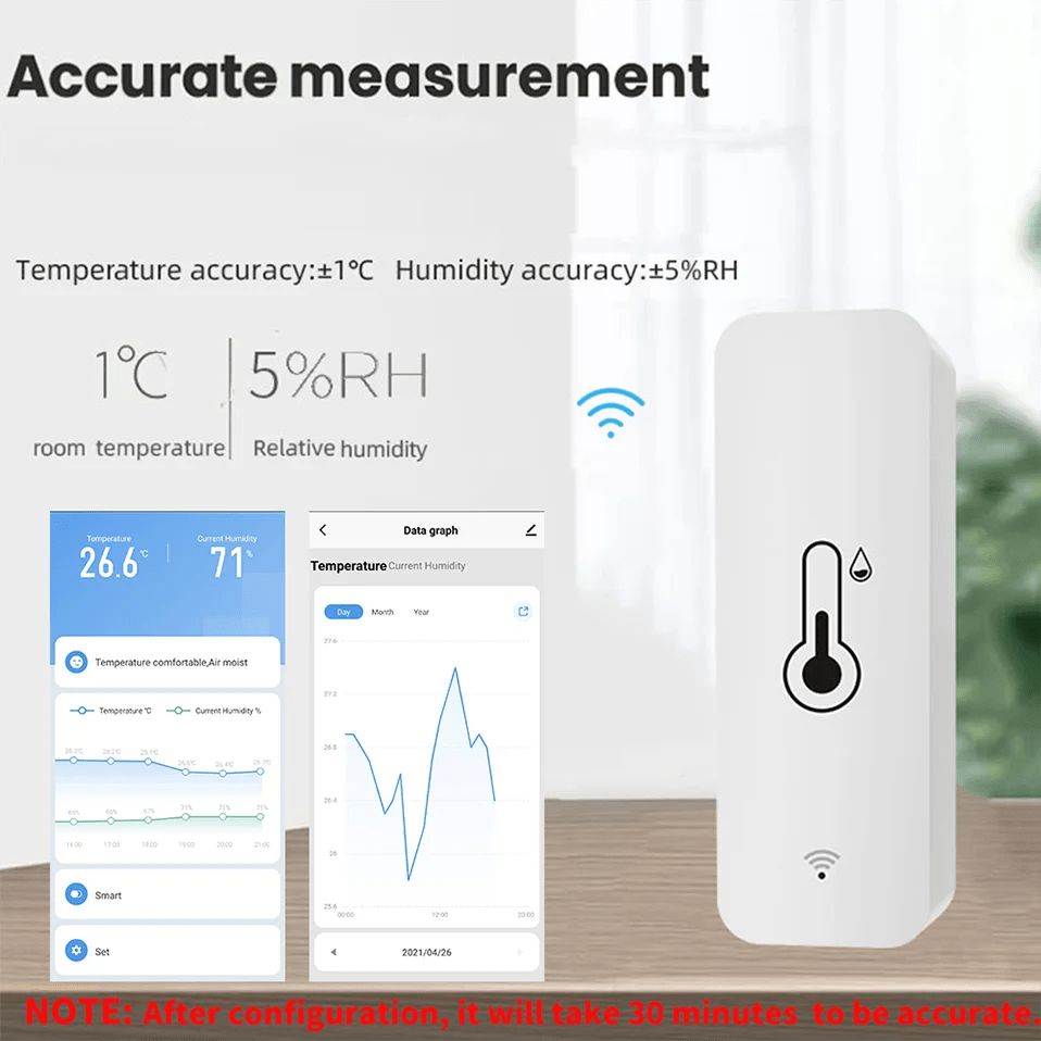 Capteur de Température et Humidité WiFi SmartLife - KanLik